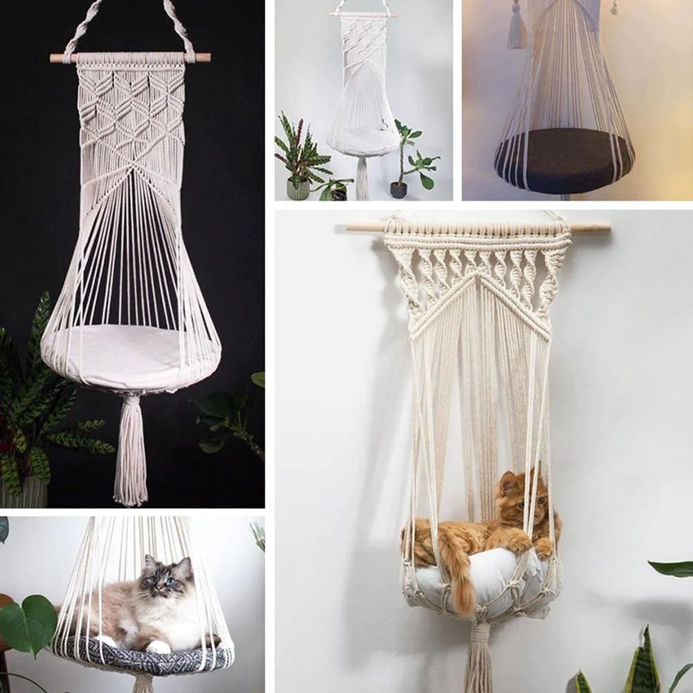 Hanging Soft Hand-Woven Cotton Swing for Pets - Buy Confidently with Smart Sales Australia