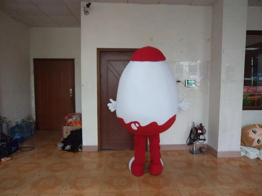 Humpty Dumpty Mascot Costume with Happy Face and Red Hat - Buy Confidently with Smart Sales Australia