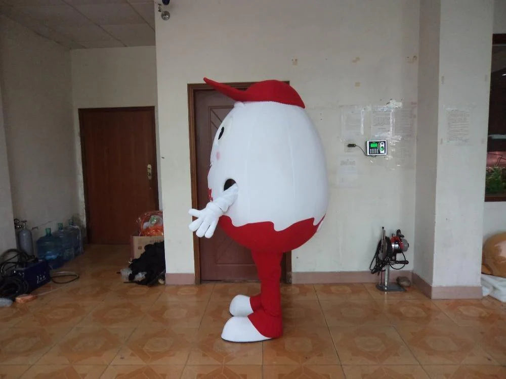 Humpty Dumpty Mascot Costume with Happy Face and Red Hat - Buy Confidently with Smart Sales Australia