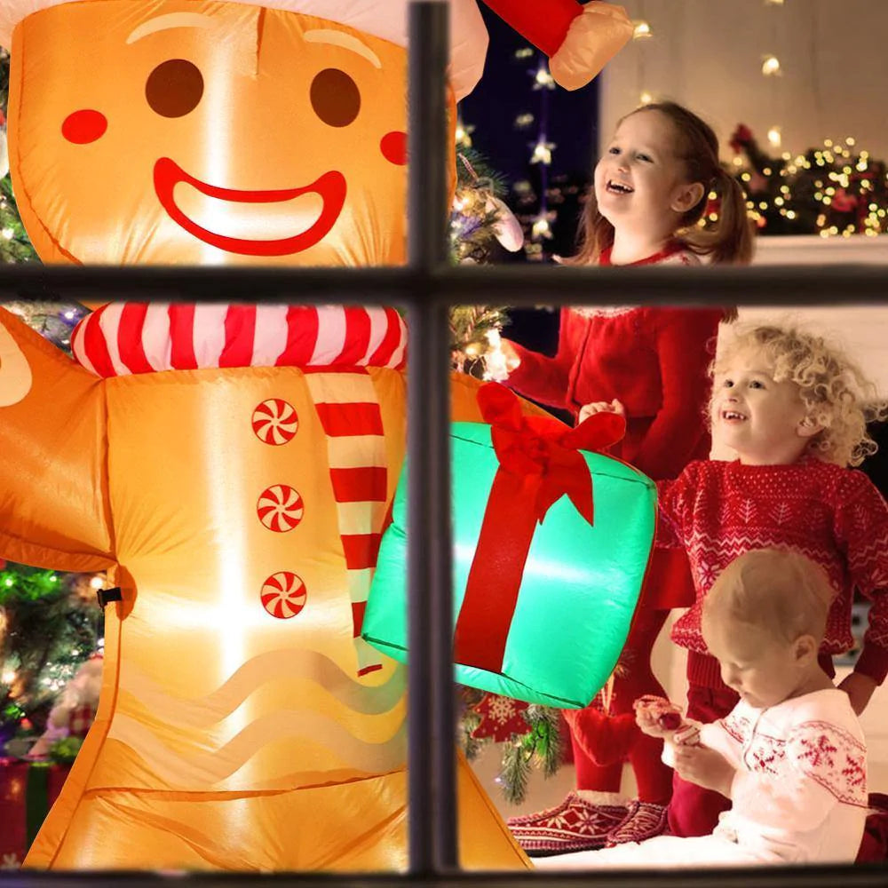 Inflatable Gingerbread Man Outdoor Party Display with LED Lights - Buy Confidently with Smart Sales Australia