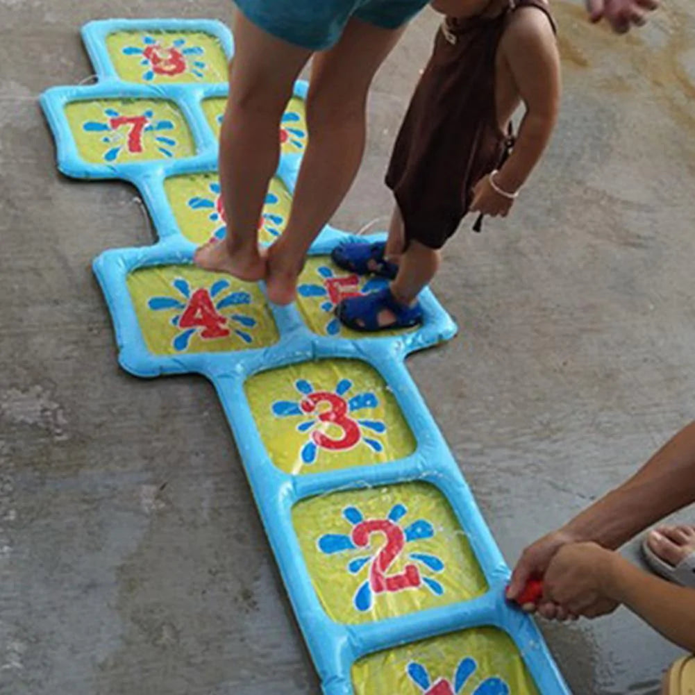 Inflatable Sprinkler Hopscotch Outdoor Summer Fun Splash Mat 1.74m x 0.6m - Buy Confidently with Smart Sales Australia