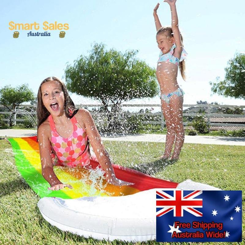 Kids & Adults Inflatable Automatic Sprinkler Rainbow Water Slide Backyard Outdoor Toy 4.8 Metres - Buy Confidently with Smart Sales Australia
