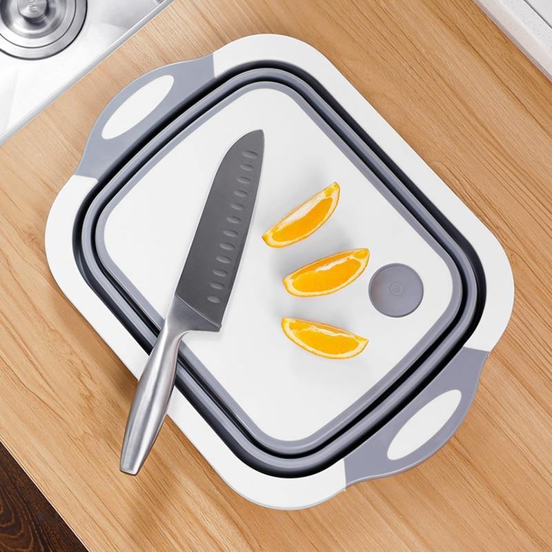 Kitchen Mutli Chopping Board Washing Fruit Ice Bucket Folding Cutting Vegetable Adhesive Household Mildew Drain Foldable Basket - Buy Confidently with Smart Sales Australia