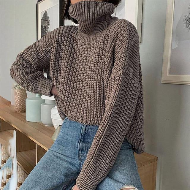 Knitted Long-Sleeve Turtleneck For Winter Sweater For Women - Buy Confidently with Smart Sales Australia