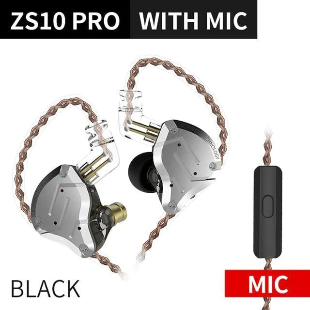KZ ZS10 Pro Metal Headset 4BA+1DD Hybrid 10 drivers HIFI Bass Earbuds In Ear Monitor Headphones Sport Noise Cancelling Earphones - Buy Confidently with Smart Sales Australia