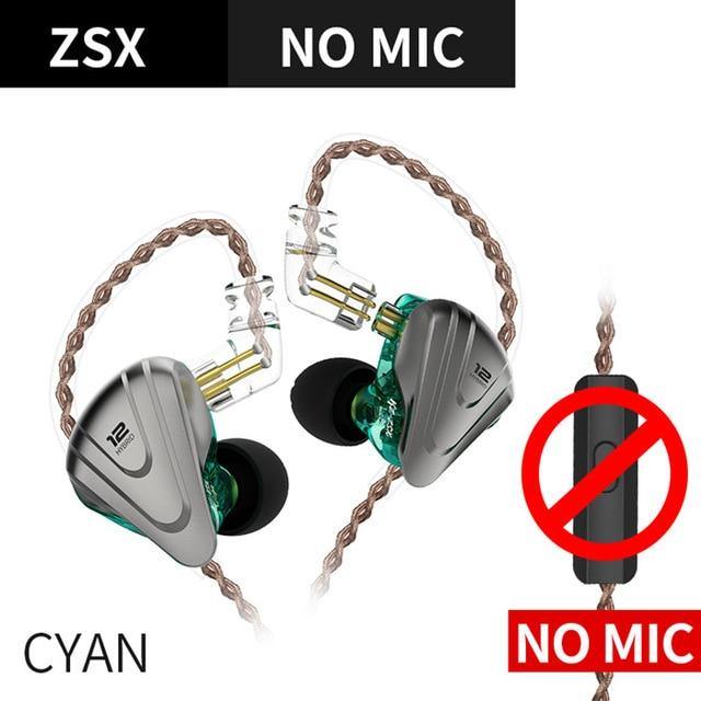 KZ ZSX Earphones 5BA+1DD Hybrid 12 Drivers Noise Proof For Android iOS - Buy Confidently with Smart Sales Australia