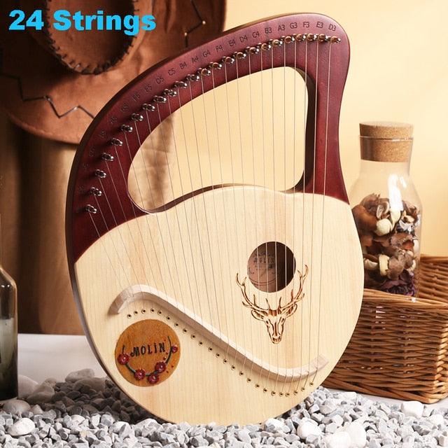 Laser-Engraved Clear Sound and Full Tone Lyre with Tuning Lever and Spare String - Buy Confidently with Smart Sales Australia