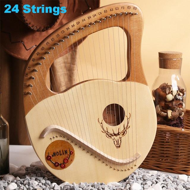 Laser-Engraved Clear Sound and Full Tone Lyre with Tuning Lever and Spare String - Buy Confidently with Smart Sales Australia