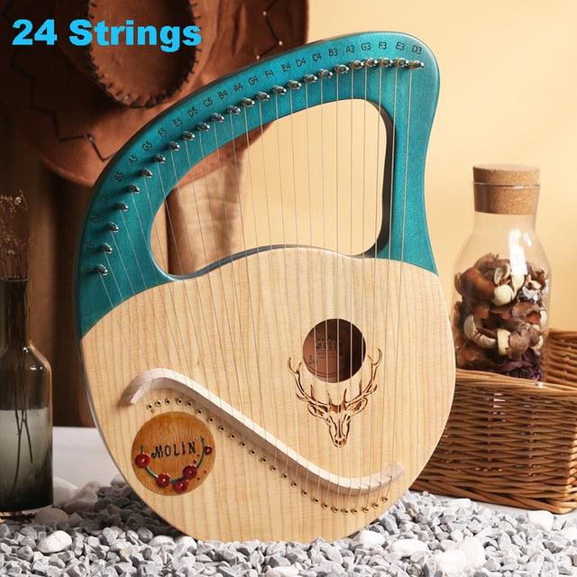 Laser-Engraved Clear Sound and Full Tone Lyre with Tuning Lever and Spare String - Buy Confidently with Smart Sales Australia