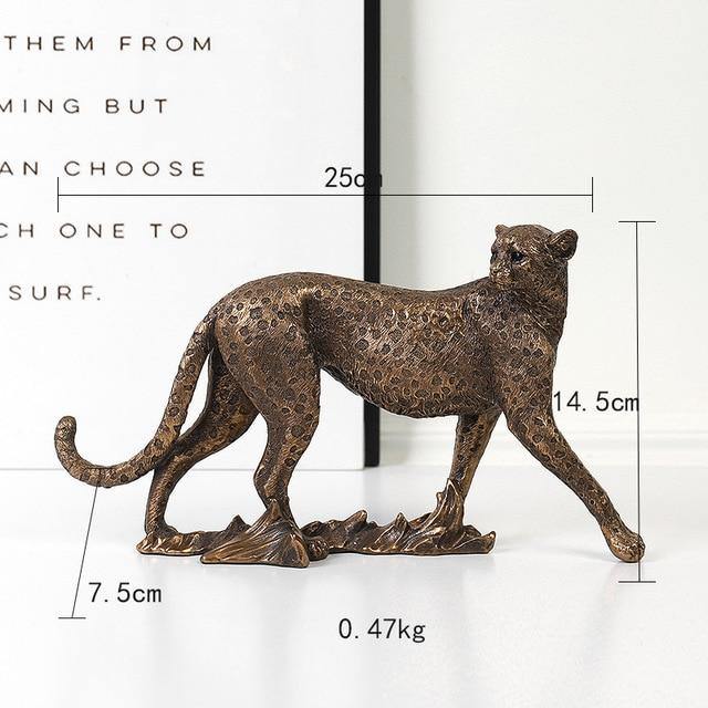 Leopard Gold Cheetah Figurine Ornaments for Home and Office Decor - Buy Confidently with Smart Sales Australia