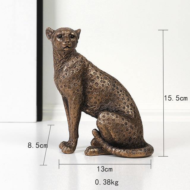 Leopard Gold Cheetah Figurine Ornaments for Home and Office Decor - Buy Confidently with Smart Sales Australia