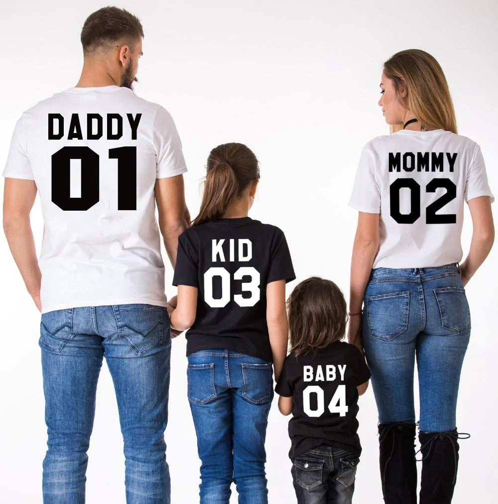 Matching Family Outfits Team Cotton Shirts - Daddy, Mommy, Kid, Baby - Buy Confidently with Smart Sales Australia