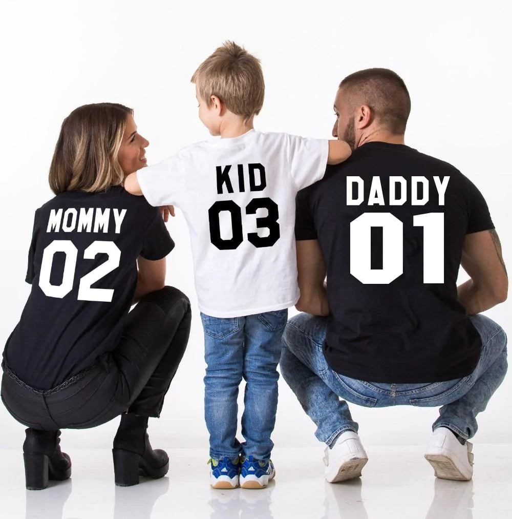 Matching Family Outfits Team Cotton Shirts - Daddy, Mommy, Kid, Baby - Buy Confidently with Smart Sales Australia