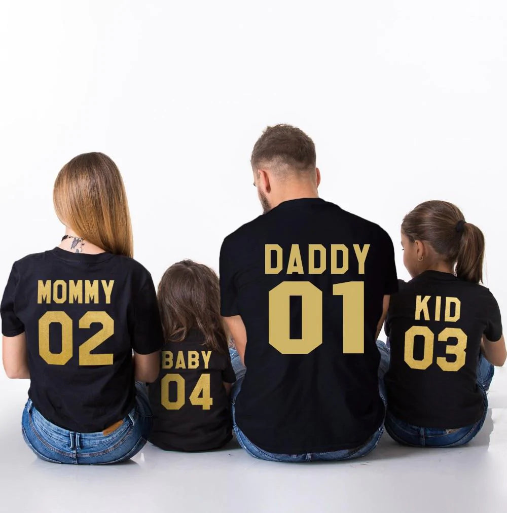 Matching Family Outfits Team Cotton Shirts - Daddy, Mommy, Kid, Baby - Buy Confidently with Smart Sales Australia
