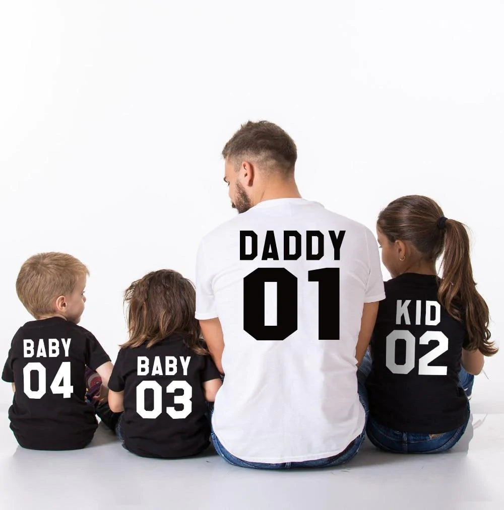 Matching Family Outfits Team Cotton Shirts - Daddy, Mommy, Kid, Baby - Buy Confidently with Smart Sales Australia