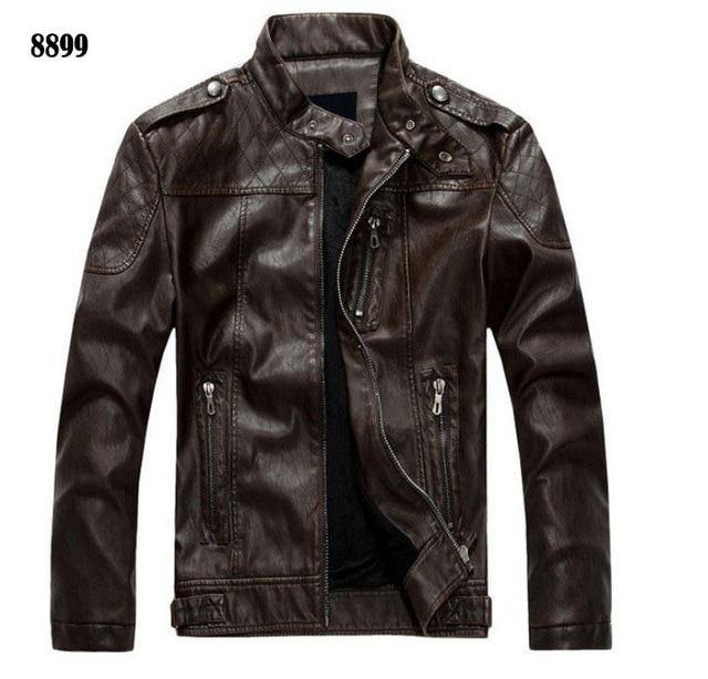 Motorcycle Casual Rivet Leather Jacket For Men - Buy Confidently with Smart Sales Australia