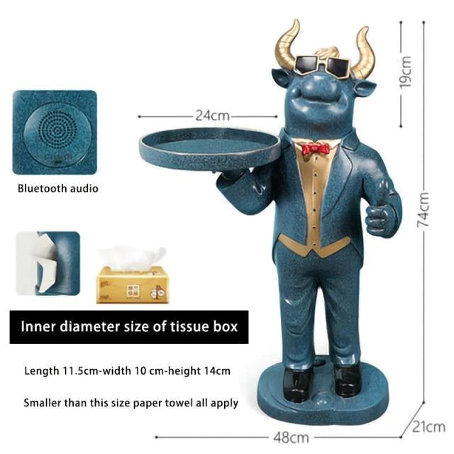 Nordic Tray Dog Porch Figurine Sculpture Decoration with Bluetooth Audio - Buy Confidently with Smart Sales Australia