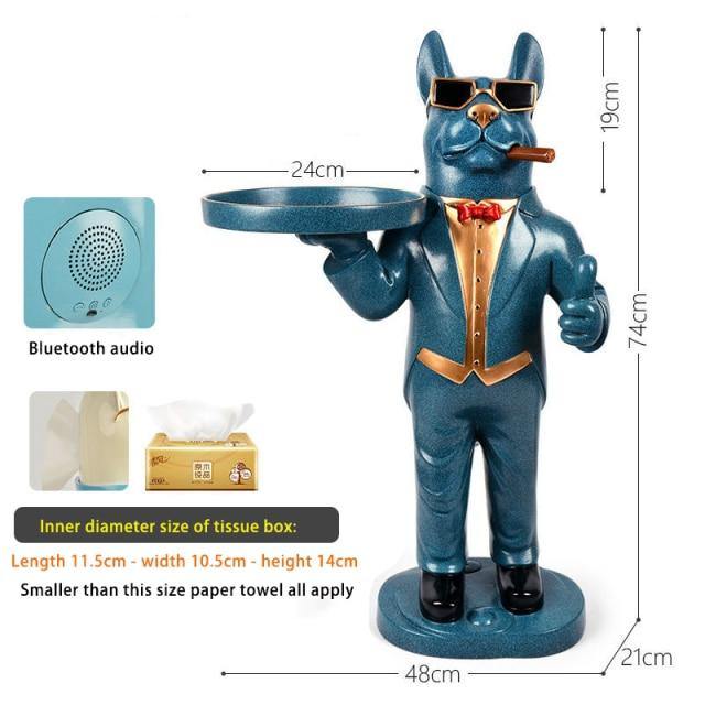 Nordic Tray Dog Porch Figurine Sculpture Decoration with Bluetooth Audio - Buy Confidently with Smart Sales Australia