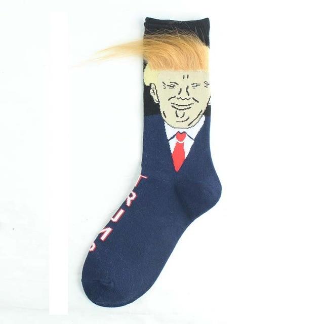 Novelty 3D POTUS Donald Trump 2020 Socks | Unisex Adult Casual Crew Socks with Fake Hair Crew - Buy Confidently with Smart Sales Australia