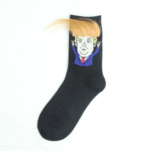 Novelty 3D POTUS Donald Trump 2020 Socks | Unisex Adult Casual Crew Socks with Fake Hair Crew - Buy Confidently with Smart Sales Australia