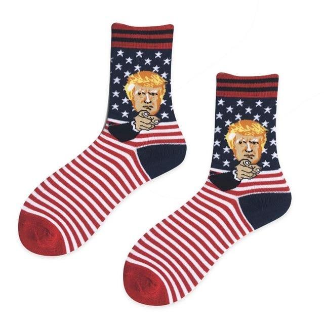 Novelty 3D POTUS Donald Trump 2020 Socks | Unisex Adult Casual Crew Socks with Fake Hair Crew - Buy Confidently with Smart Sales Australia