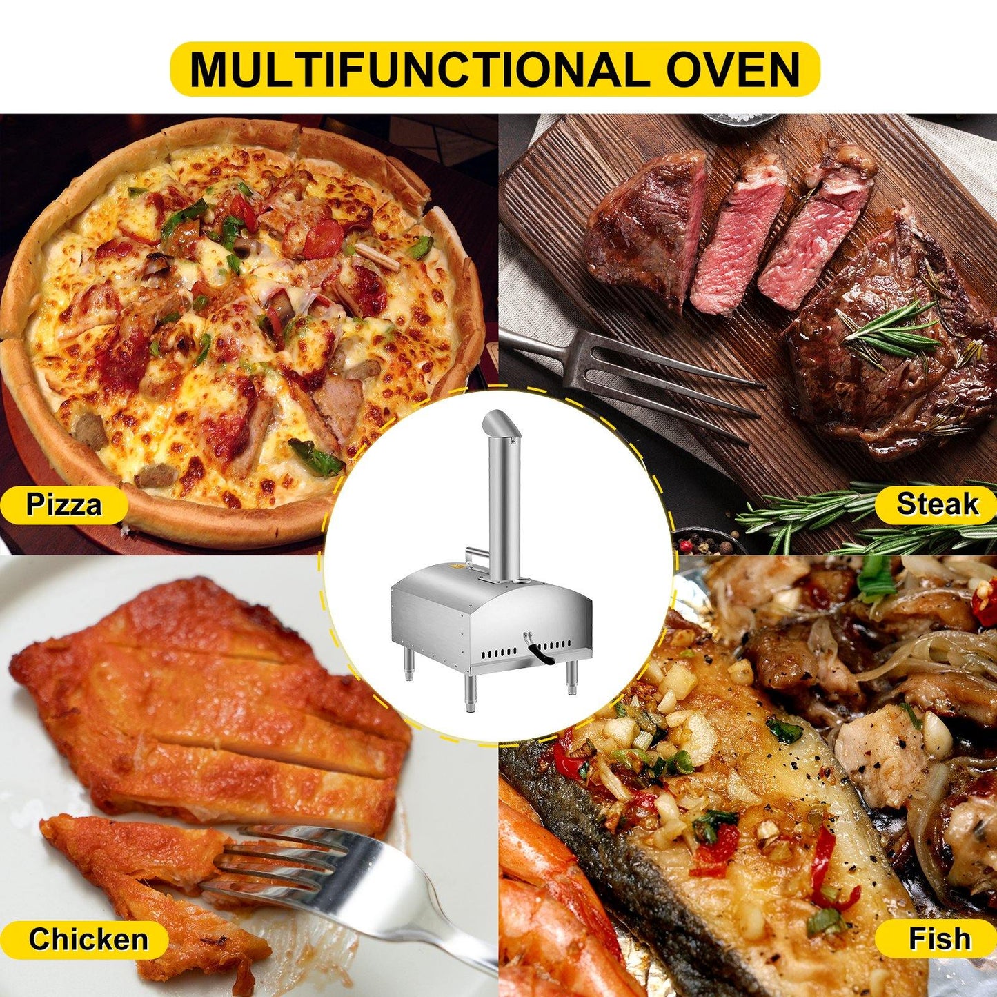 Portable Stainless Steel Mini 12 Inch Pizza & Other Meat Tabletop Toaster For Outdoor Use - Buy Confidently with Smart Sales Australia