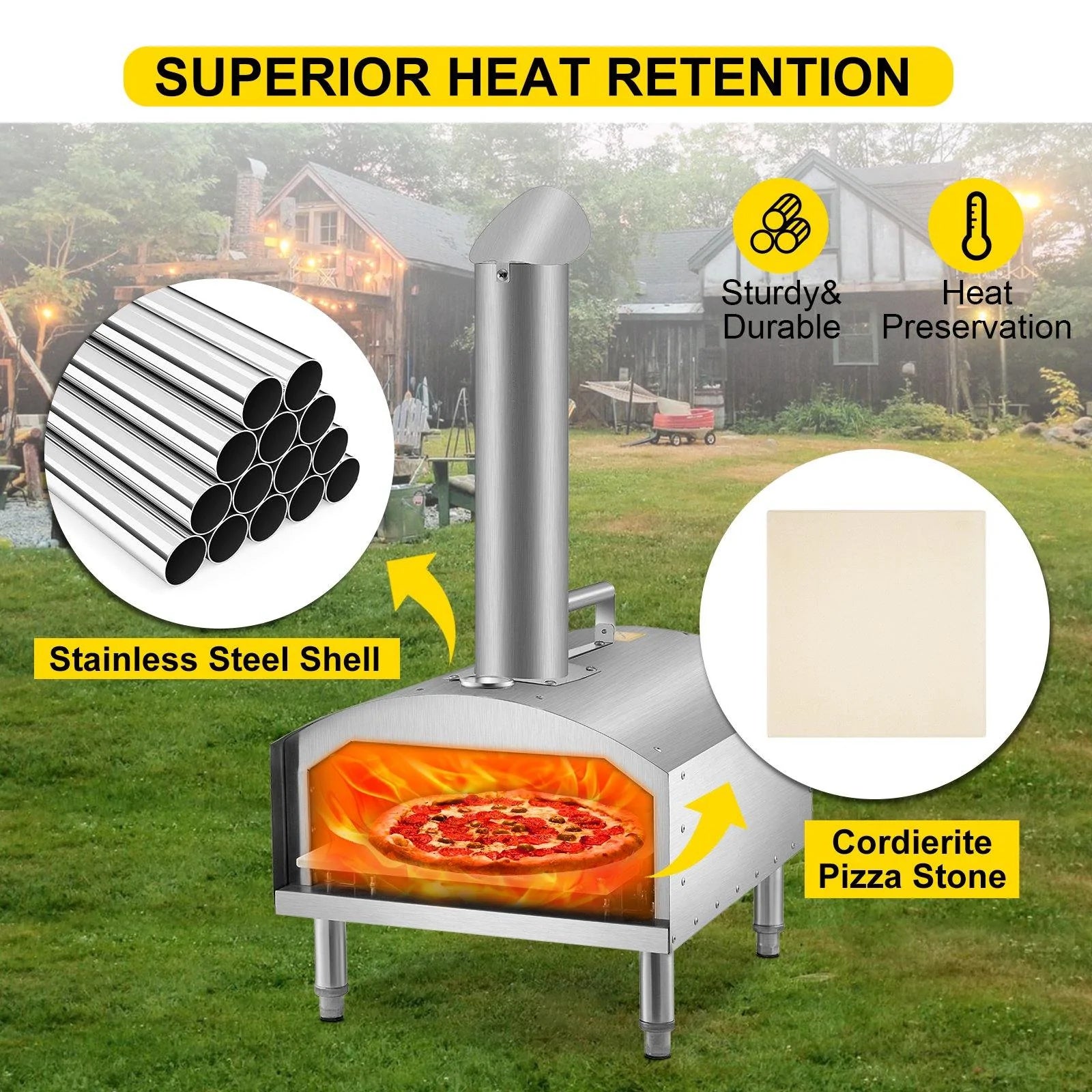 Portable Stainless Steel Mini 12 Inch Pizza & Other Meat Tabletop Toaster For Outdoor Use - Buy Confidently with Smart Sales Australia