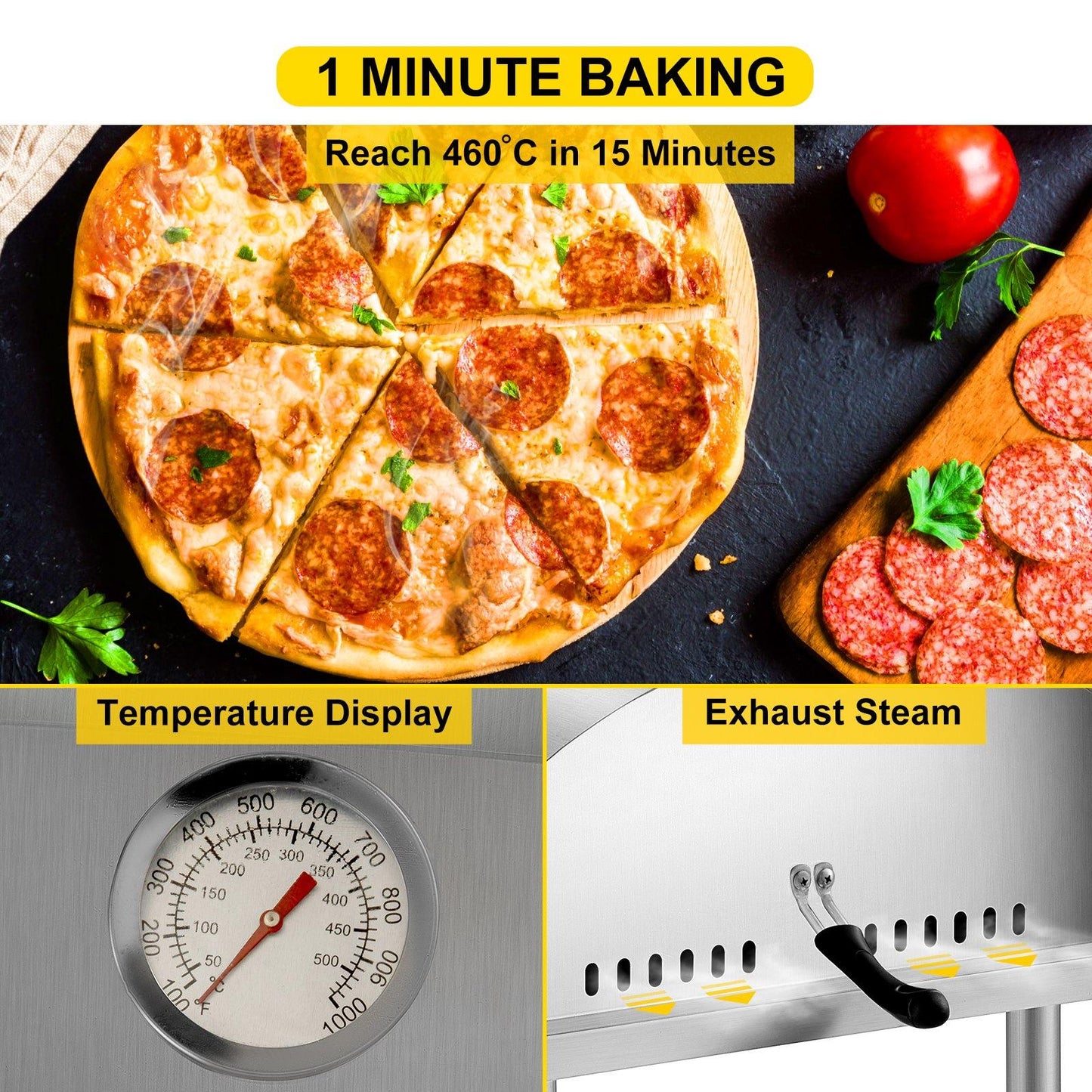 Portable Stainless Steel Mini 12 Inch Pizza & Other Meat Tabletop Toaster For Outdoor Use - Buy Confidently with Smart Sales Australia