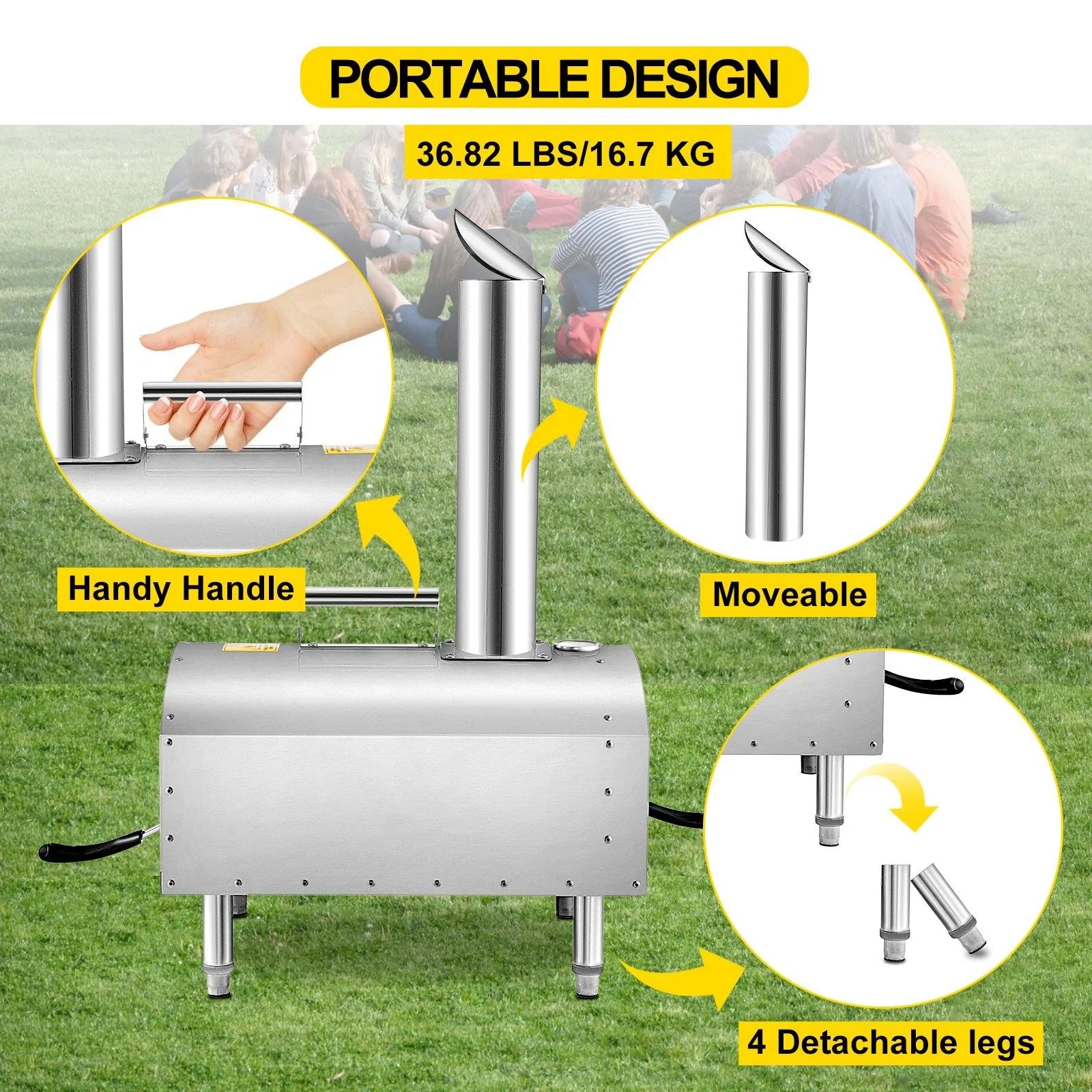 Portable Stainless Steel Mini 12 Inch Pizza & Other Meat Tabletop Toaster For Outdoor Use - Buy Confidently with Smart Sales Australia