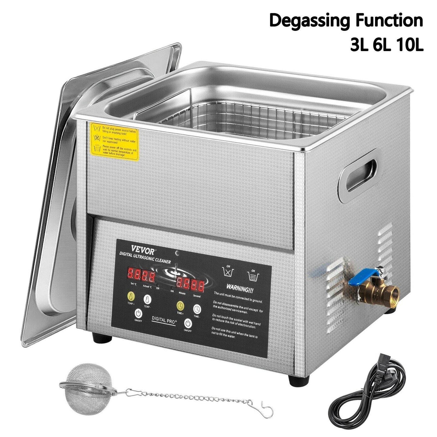 Portable Ultrasonic Stainless Steel Cleaner 3L 6L 10L with Degassing Function - Buy Confidently with Smart Sales Australia