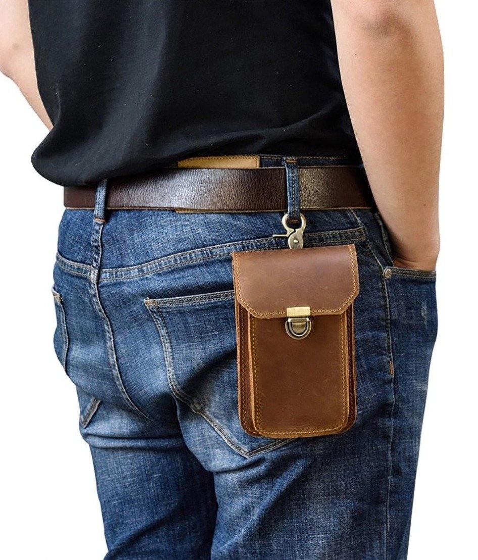 Retro Vintage Style Mini Motorcycle Leather Waist Bag - Buy Confidently with Smart Sales Australia