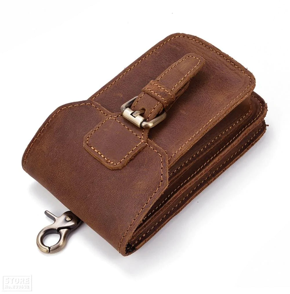 Retro Vintage Style Mini Motorcycle Leather Waist Bag - Buy Confidently with Smart Sales Australia