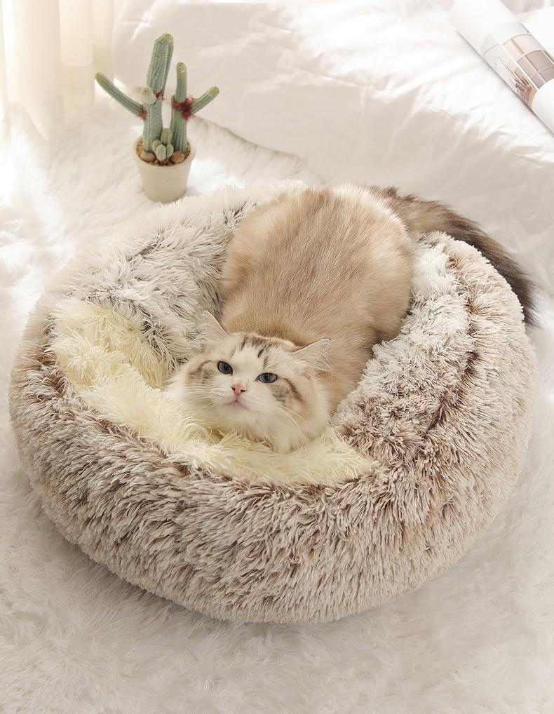 Round Plush Cottony Bed for Small Cats and Dogs - Buy Confidently with Smart Sales Australia