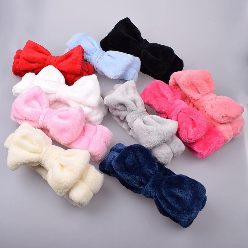 Soft Coral Fleece OMG Bow Headband Turban For Girls - Smart Sales Australia