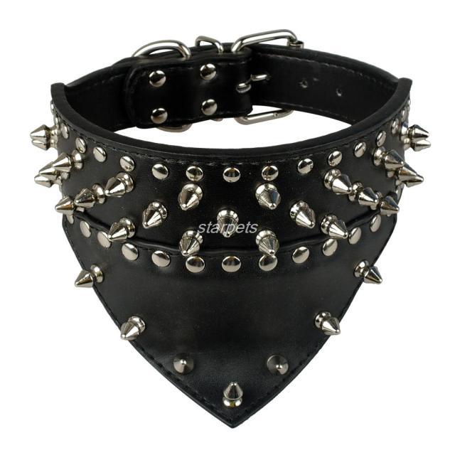 Spiked Leather Bandana Collar Neckerchief for Medium Large Dogs - Buy Confidently with Smart Sales Australia