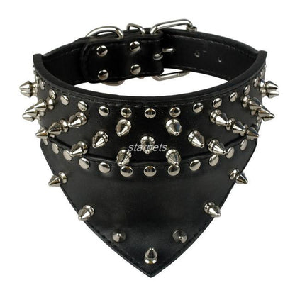 Spiked Leather Bandana Collar Neckerchief for Medium Large Dogs - Buy Confidently with Smart Sales Australia