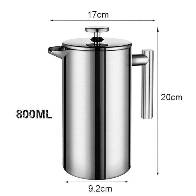 Stainless Steel Double Walled French Press Coffee and Tea Maker - Buy Confidently with Smart Sales Australia
