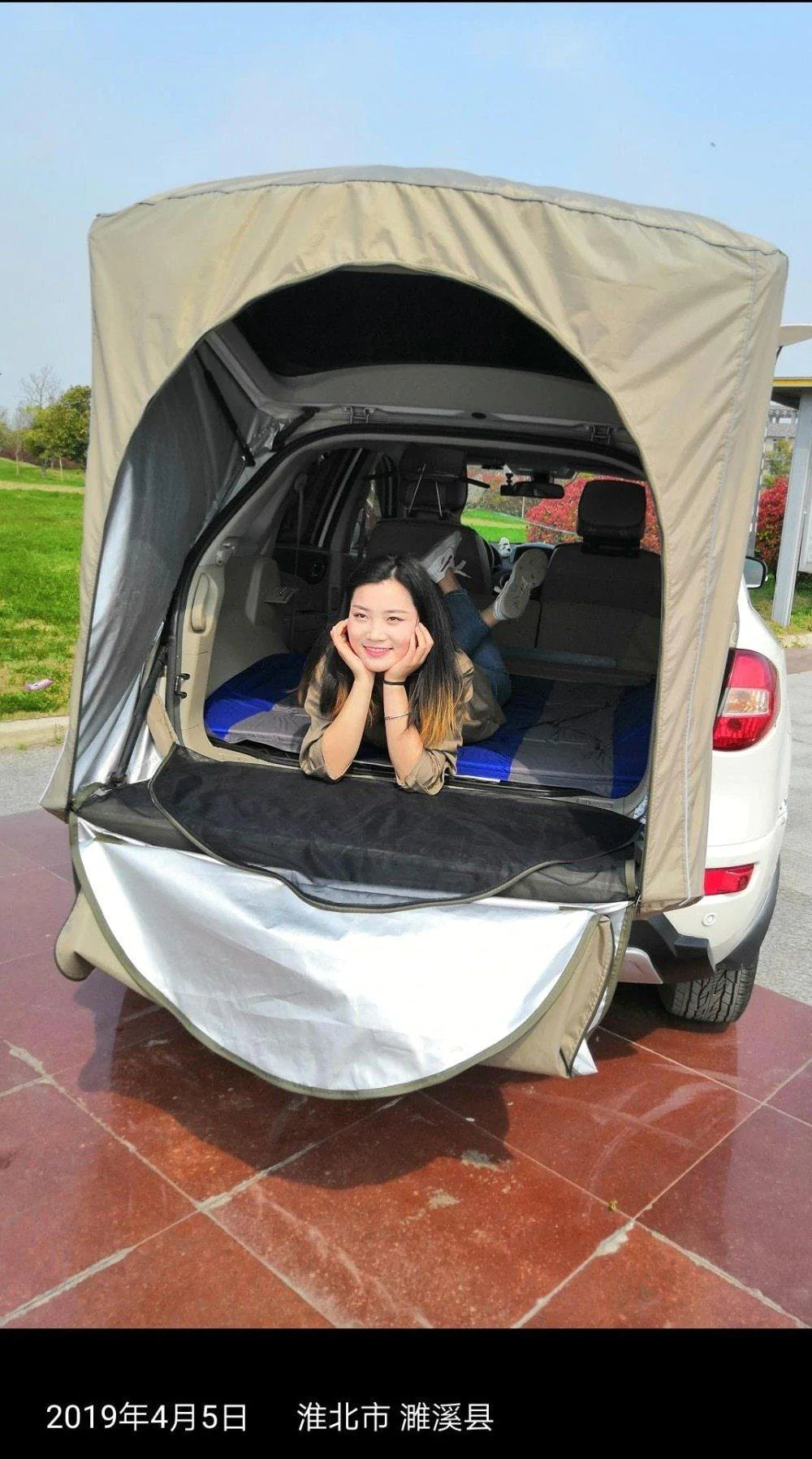 Temporary Extended Car Rear Tent with Reflective Strip Anti-Mosquito Gauze - Buy Confidently with Smart Sales Australia