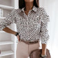 Tousled Printed Long-Sleeve Blouse Dotted Design For Women - Buy Confidently with Smart Sales Australia