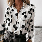 Tousled Printed Long-Sleeve Blouse Dotted Design For Women - Buy Confidently with Smart Sales Australia