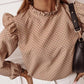 Tousled Printed Long-Sleeve Blouse Dotted Design For Women - Buy Confidently with Smart Sales Australia