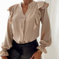 Tousled Printed Long-Sleeve Blouse Dotted Design For Women - Buy Confidently with Smart Sales Australia