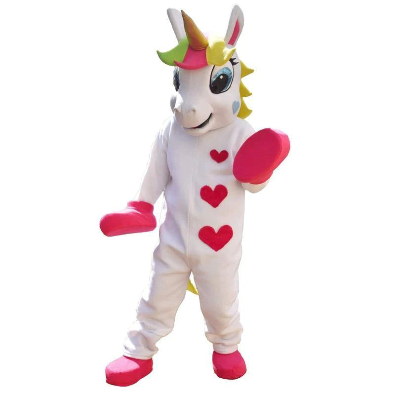 Unicorn Mascot Costume with Cute Heart Printed For Parties - Buy Confidently with Smart Sales Australia
