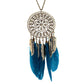 Vintage Feather Leaf Metal Hollow Dream Catcher Charm Pendant Necklace Silver Plated Rhinestone Sweater Chain Statement Necklace - Buy Confidently with Smart Sales Australia