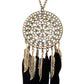 Vintage Feather Leaf Metal Hollow Dream Catcher Charm Pendant Necklace Silver Plated Rhinestone Sweater Chain Statement Necklace - Buy Confidently with Smart Sales Australia