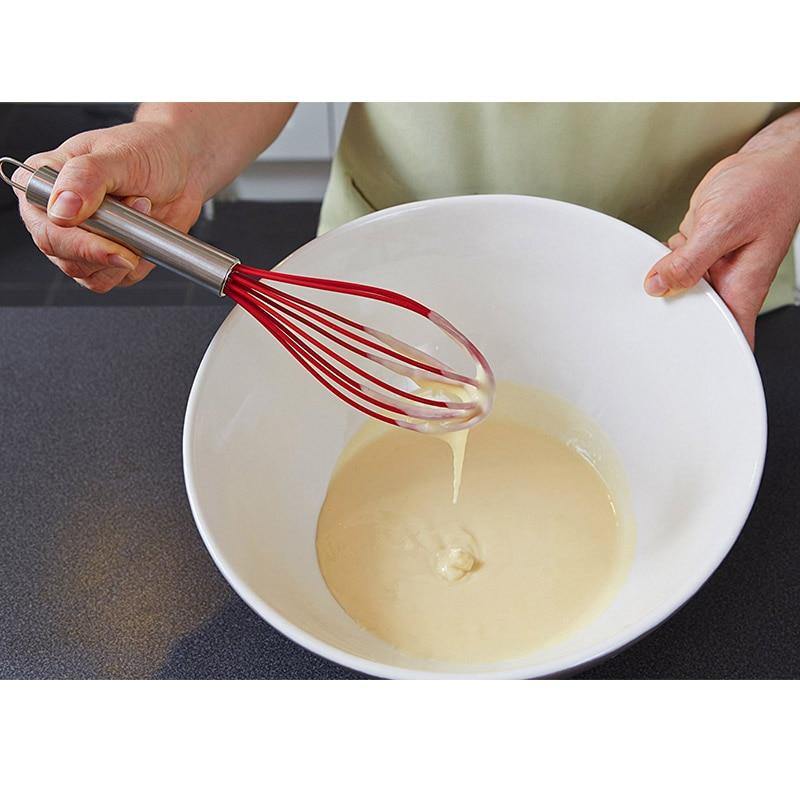 Whisk Silicone Kitchen Egg Beater Mixer Stainless Steel Tool Handle Cooking Tool - Buy Confidently with Smart Sales Australia