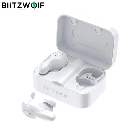 [WHITE] Blitzwolf BW-FYE1 TWS Wireless Bluetooth 5.0 Earphone Bilateral Call Auto Paring Stereo In-Ear Earbuds with Charging Box - Buy Confidently with Smart Sales Australia