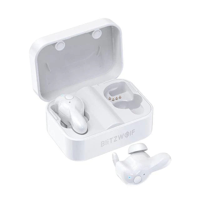[WHITE] Blitzwolf BW-FYE1 TWS Wireless Bluetooth 5.0 Earphone Bilateral Call Auto Paring Stereo In-Ear Earbuds with Charging Box - Buy Confidently with Smart Sales Australia