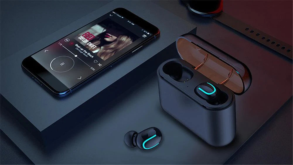 Wireless & Waterproof Bluetooth 5.0 In Ear Headphones & Powerbank w/ Single & Dual Earphones | For Sport, Headset, Handsfree Stereo Ear Buds for All Smartphones - Buy Confidently with Smart Sales Australia