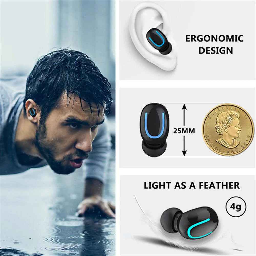 Wireless & Waterproof Bluetooth 5.0 In Ear Headphones & Powerbank w/ Single & Dual Earphones | For Sport, Headset, Handsfree Stereo Ear Buds for All Smartphones - Buy Confidently with Smart Sales Australia
